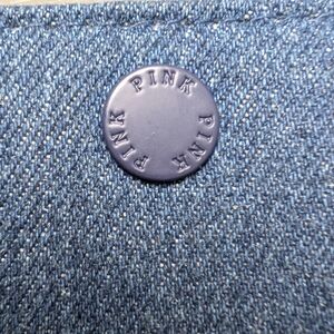 Pink Denim Button Detail